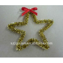 gold tinsel star Christmas tree decoration